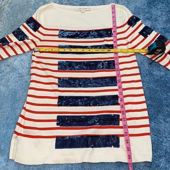 Marc Jacobs Striped Sequin Pullover Knit Top - Picture 9 of 10